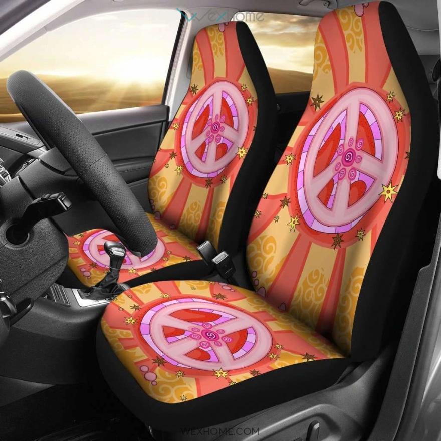 Peace Cartoon Car Seat Covers Amazing Gift Ideas Best Car Decor 2021