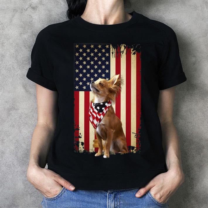 Chihuahua American Flag Gift Dog Lovers T-Shirt