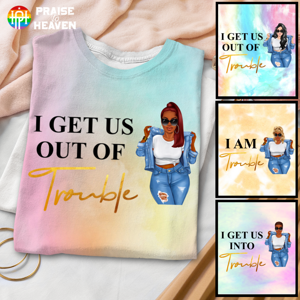 Sisters Trouble Matching Personalized 3D Tie Dye Shirt Sweatshirt Hoodie Ap339