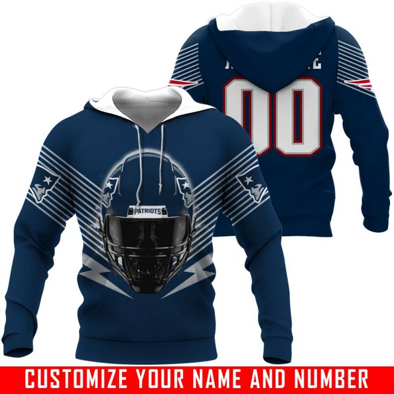 Helmets – New England Patriots – v2 – CUSTOMIZE NAME AND NUMBER – HOT SALE 3D PRINTED – NOT IN STORE