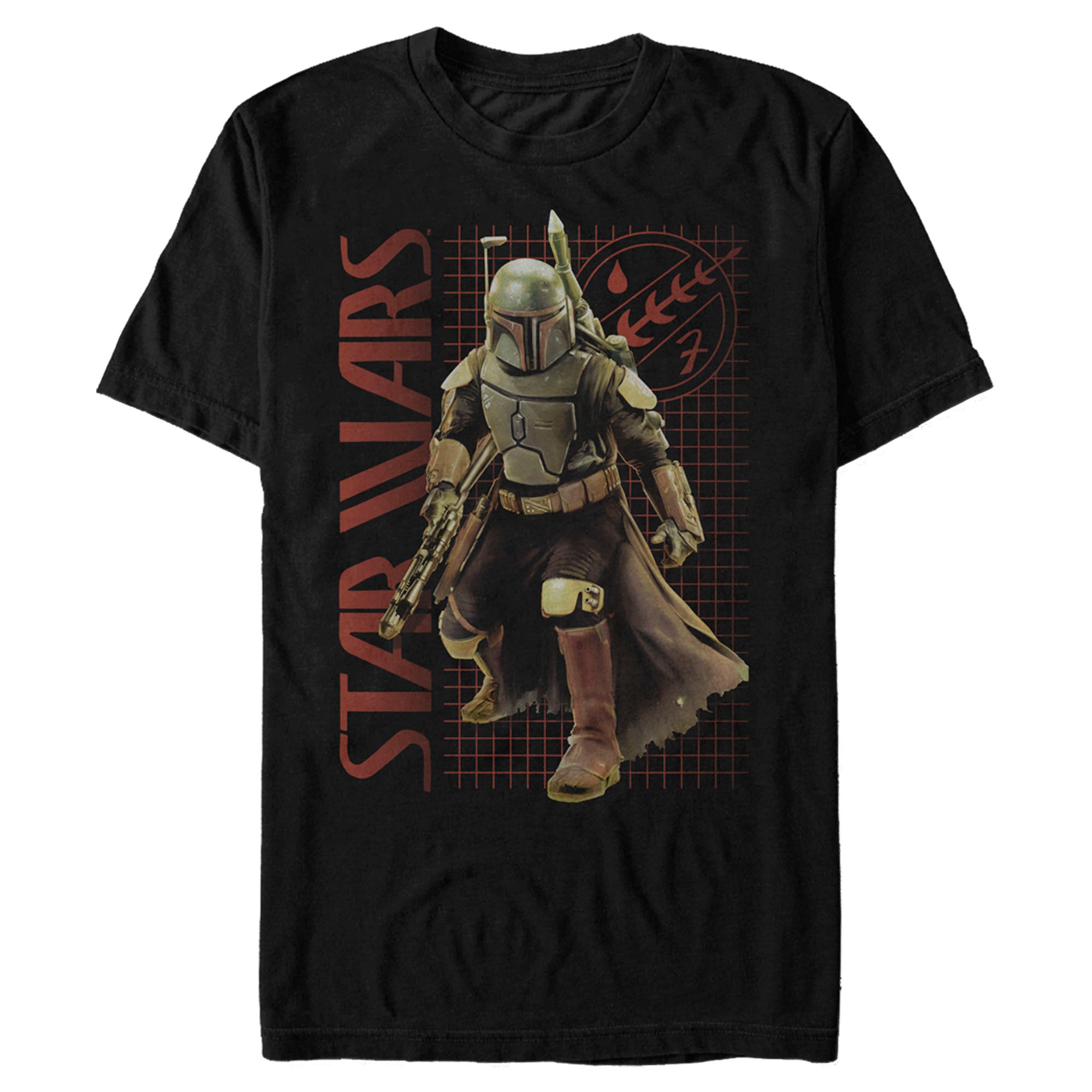 The Book Of Boba Fett Men’S Action Grid Logo  T-Shirt