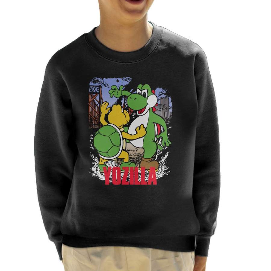 Yoshizilla Godzilla Mario Odyssey Kid’s Sweatshirt