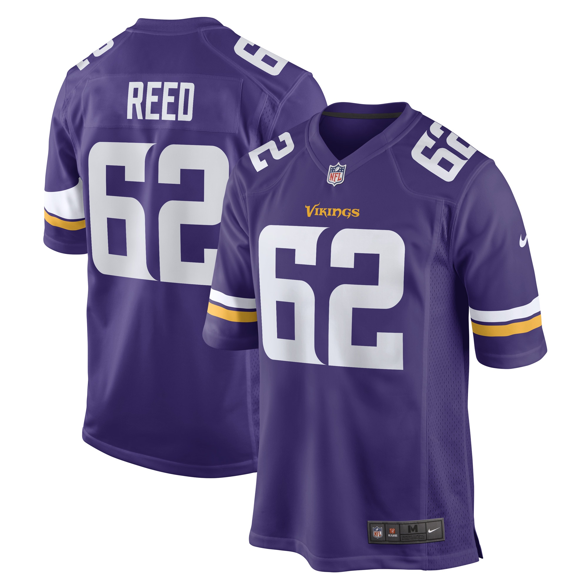 Men’s Minnesota Vikings Chris Reed Purple Game Player Jersey