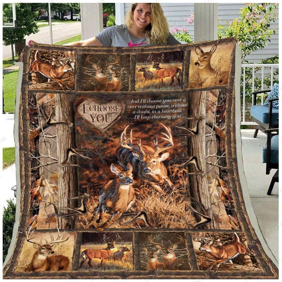 Buck And Doe I Choose You Blanket Gift For Your Love