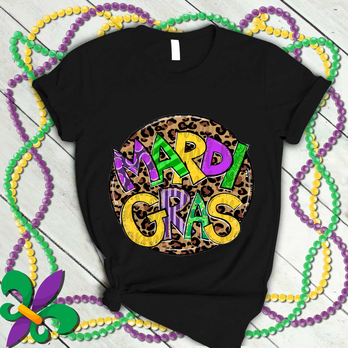 Mardi Gras Leopard Art T Shirt T-Shirt