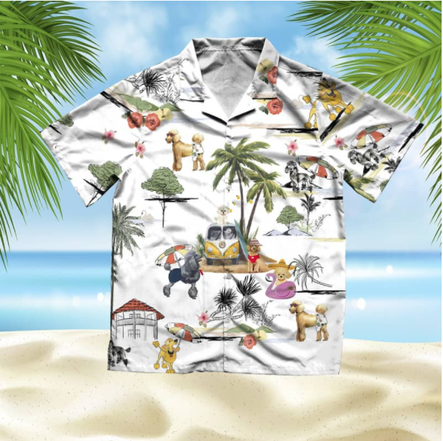 Poodle Beach All Over Printed Hawaiian Shirt Ha19377