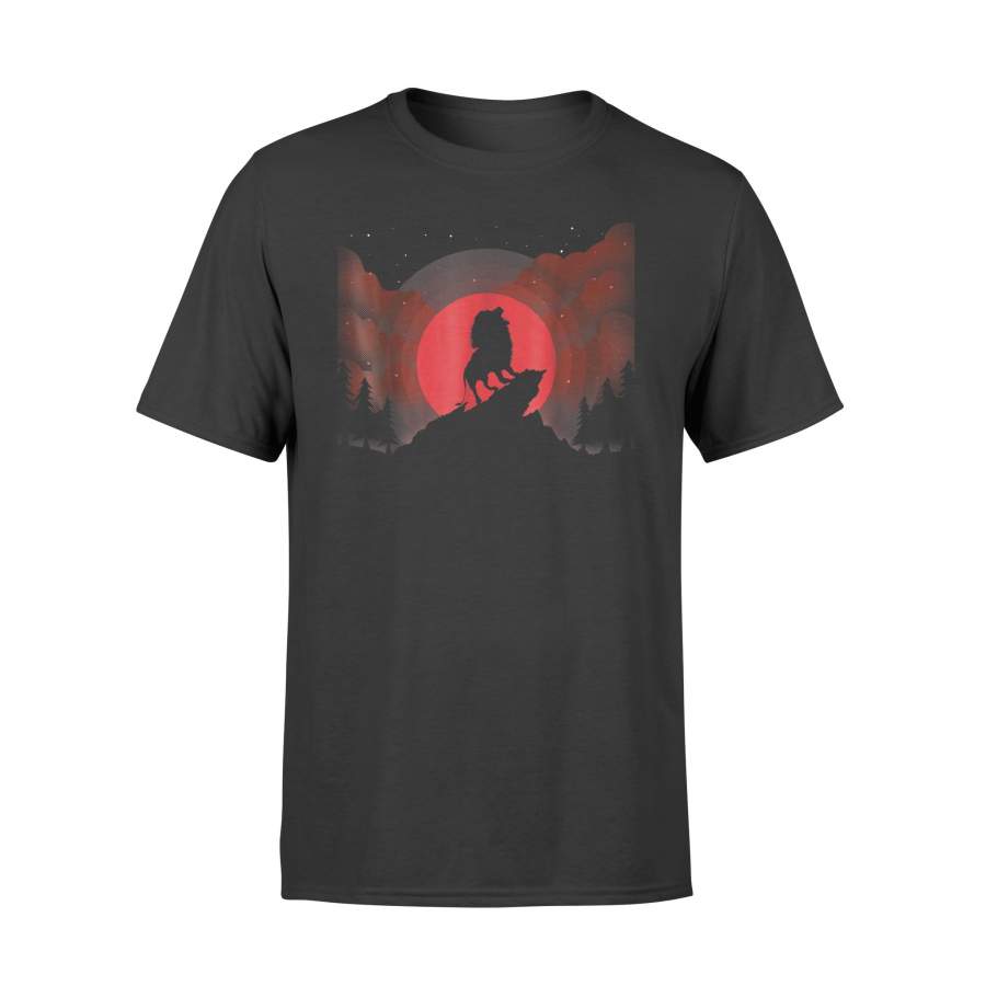 Blood Moon Lion Howling At Total Lunar Eclipse T-Shirt