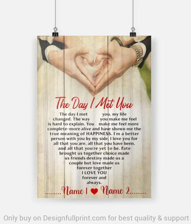 The Day I Met You Love You Vertical Poster Canvas Print Partner For Life Canvas Art And Poster Ln Valentine Gift For Her Valentine Gift For Him