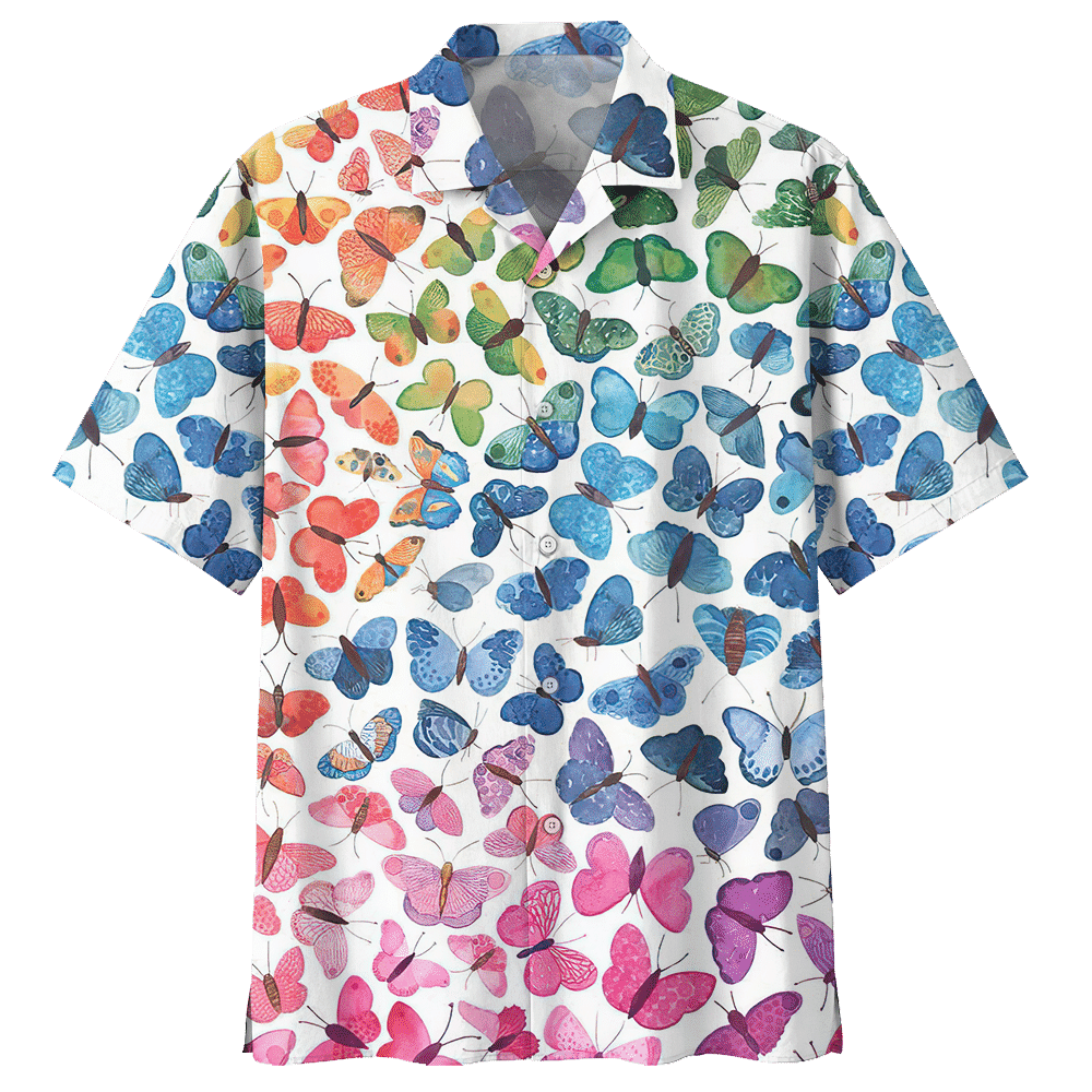 Butterfly White Awesome Design Unisex Hawaii Shirt For Men And Women Ha32617