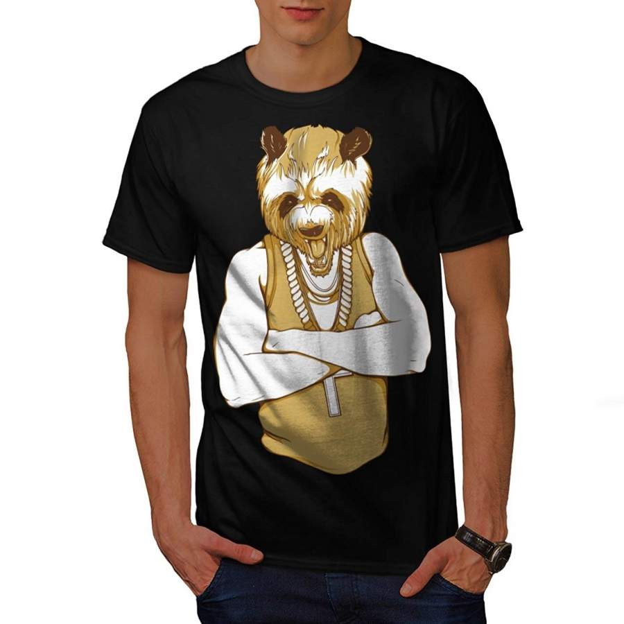 Panda Human Cool Gangster Men T-shirt Short Sleeve T-shirt