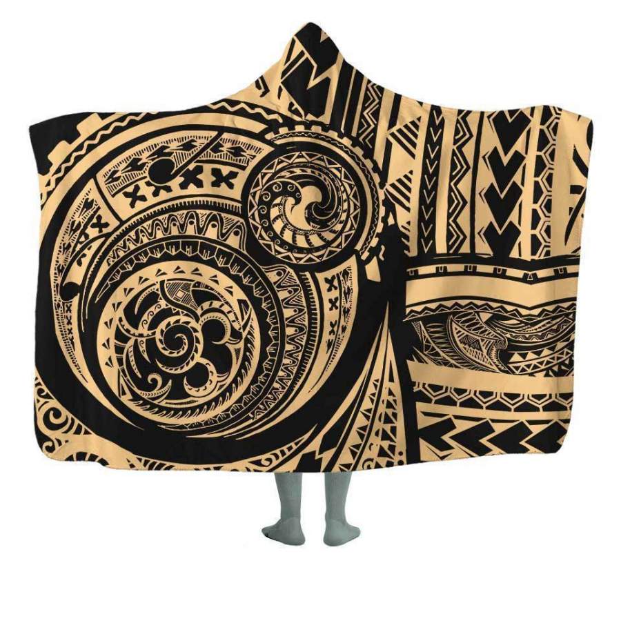 3D All Over Polynesian Hooded Blanket 01