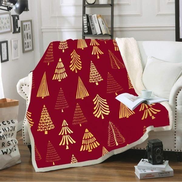 X-Mas Yellow Trees Blanket Christmas Decoration Ideas