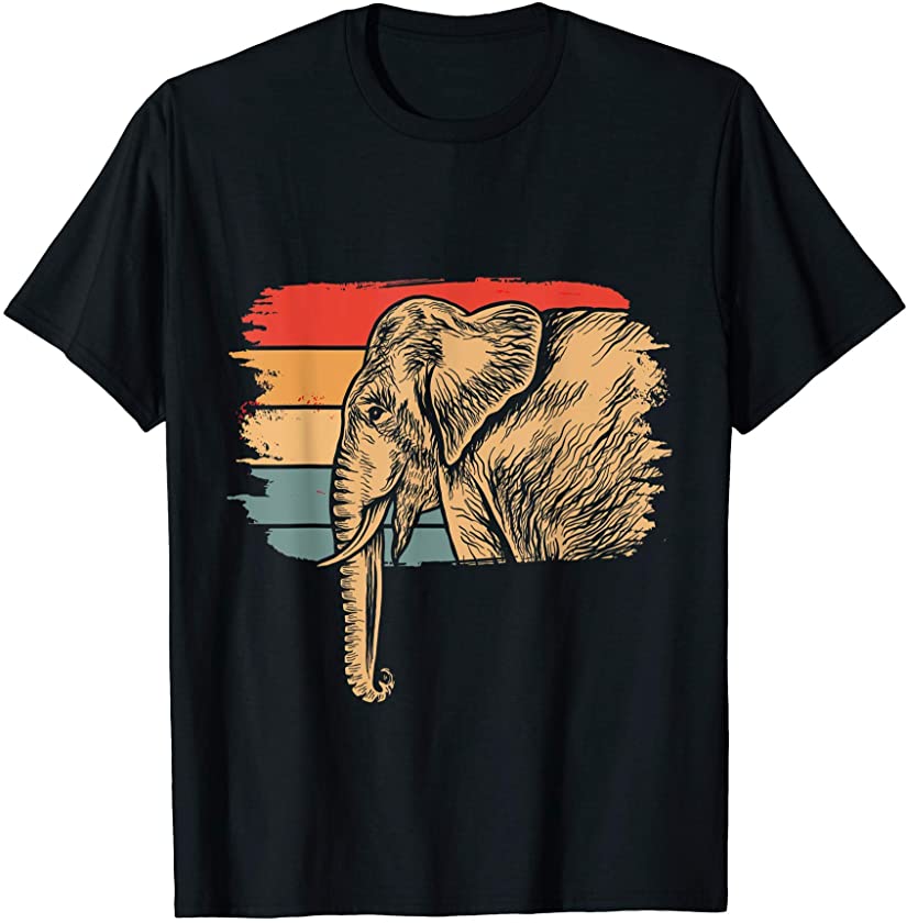 Retro Zoo Animal Elephant Lover Gift Africa Safari Elephant T-Shirt