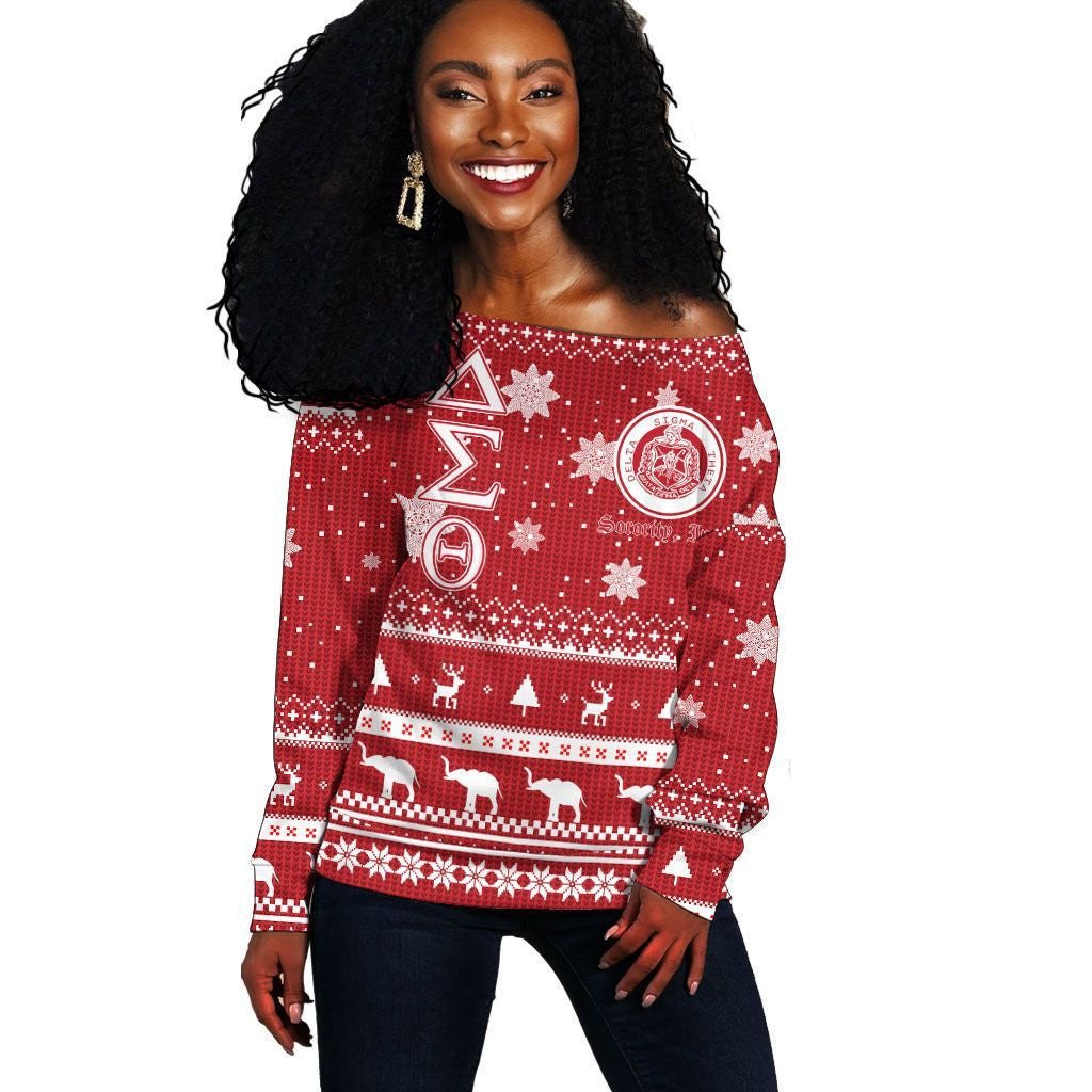 Sorority Sweatshirt – Christmas Delta Sigma Theta Sorority Inc Off Shoulder Sweatshirt