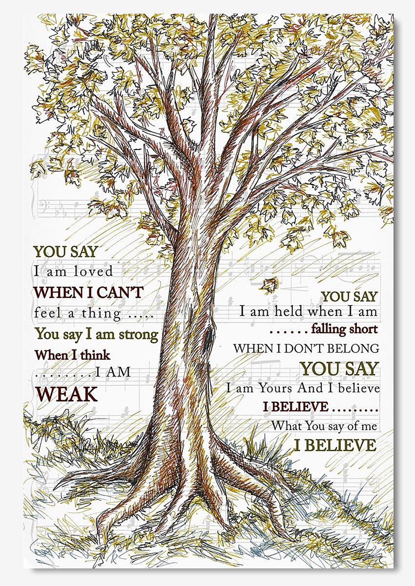 You Say Lyrics Vintage Tree Wall Art For Christian Lauren Daigle Fan Home Decor Poster