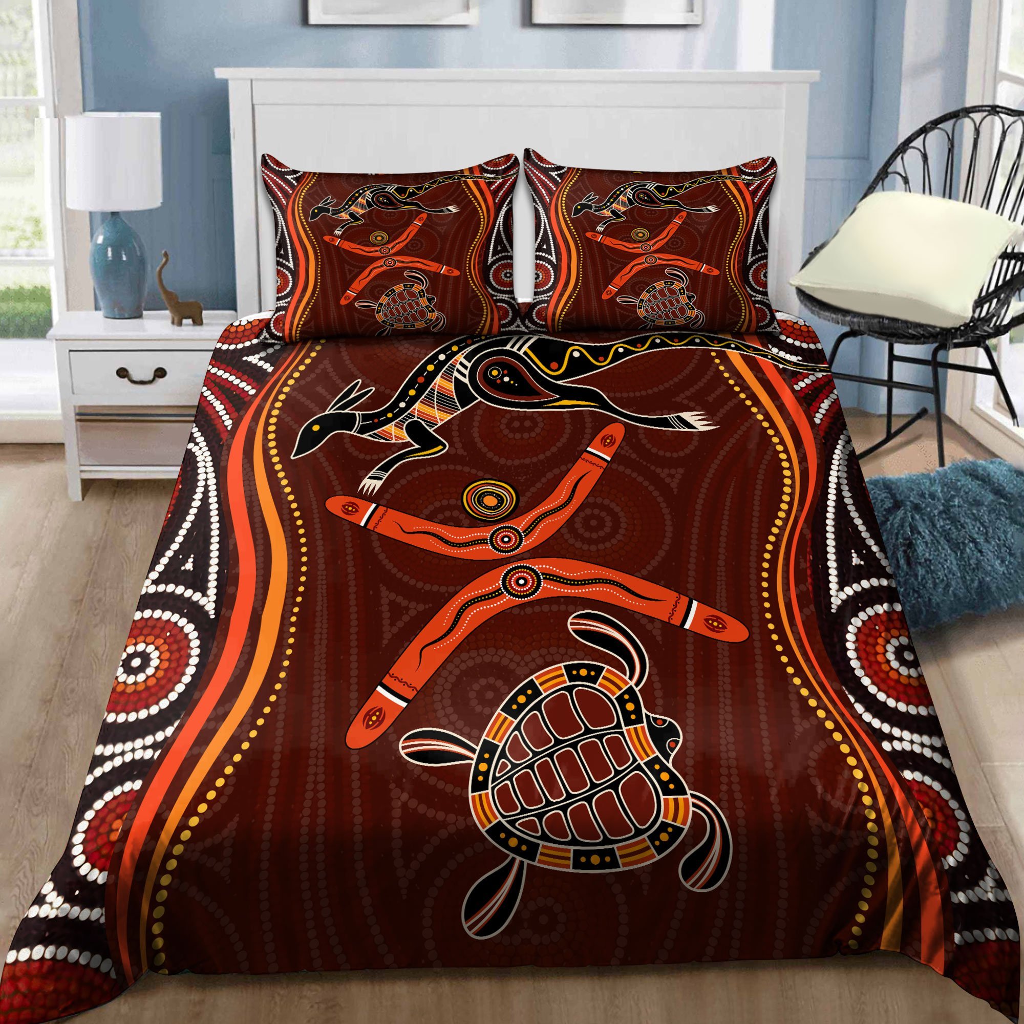 Aboriginal Naidoc Week Heal The Kangaroo And Turtle 3D Print Bedding Set