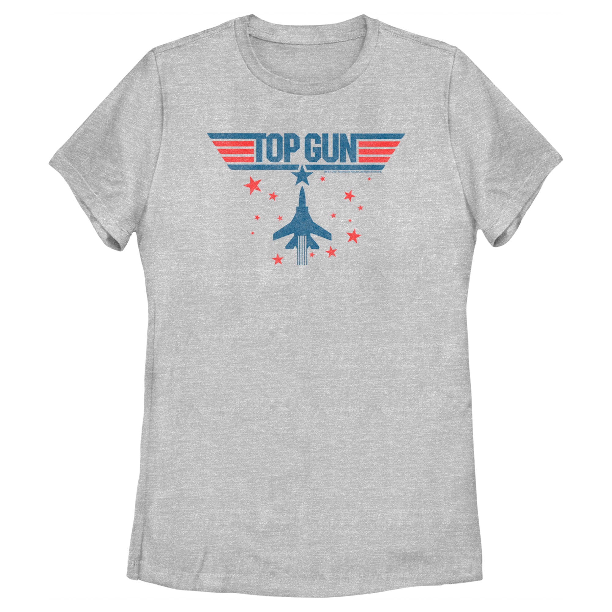 Women’S Top Gun Fighter Jet And Stars Logo T-Shirt