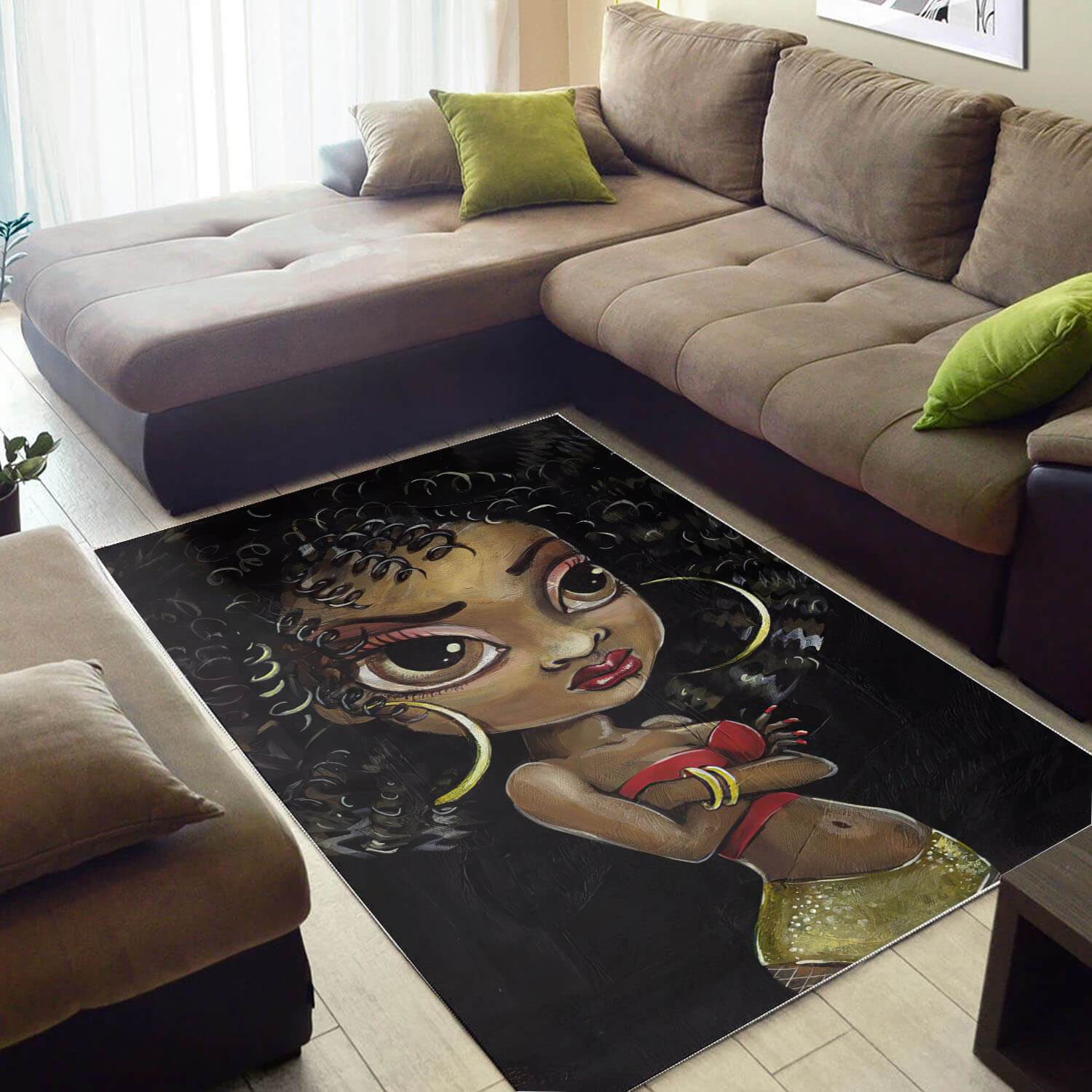 Afrocentric Rugs Beautiful Afro American Girl African American Art Rug Afrocentric Home Decor Ideas WBG02477