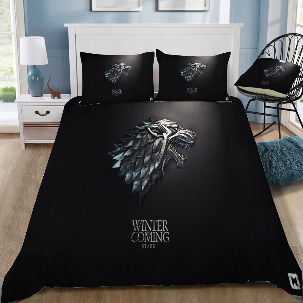 3D Customize Winter Is Coming Stark Bedding Set Duvet Cover