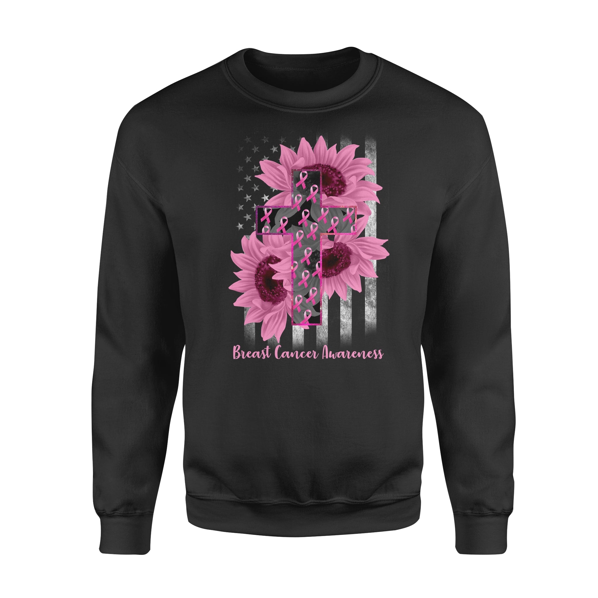 Breast Cancer Awareness Sunflower Wear Pink – Standard Crew Neck Sweatshirt