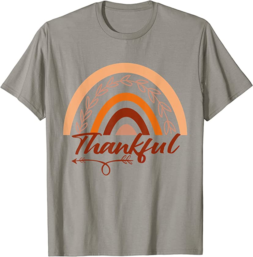 Thankful Thanksgiving Rainbow Leopard Print 2021 Women Girls T-Shirt