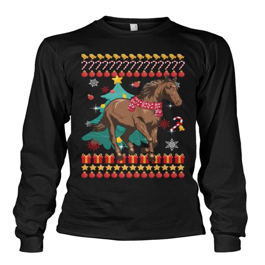 Ugly Christmas Gift For Horse Lovers Unisex Long Sleeve