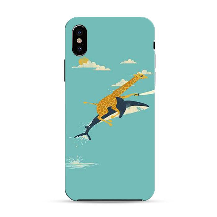 Black Friday Offer Giraffe Riding Shark Iphone X 3D Case | Black