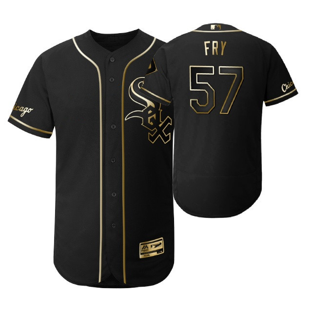 Chicago White Sox #57 Jace Fry MLB 2019 Golden Brandedition Black Jersey Gift For White Sox Fans