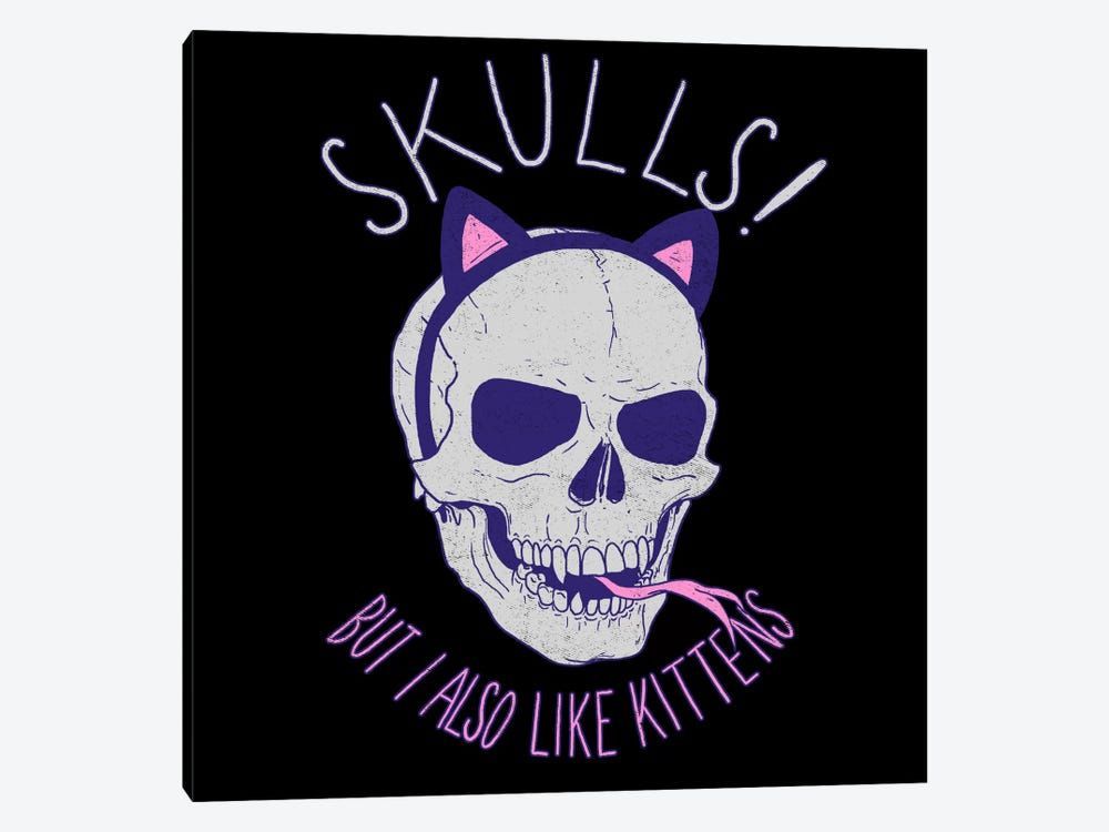 Skulls & Kittens Canvas Poster 8″x12″ 12×18″ 18″x26″ 24″x36″ 30″x45″