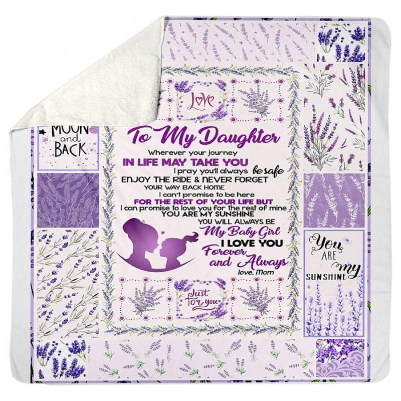 To My Daughter Enjoy The Ride And Never Forget Your Way Back Home Blanket From Mom Sherpa Blanket