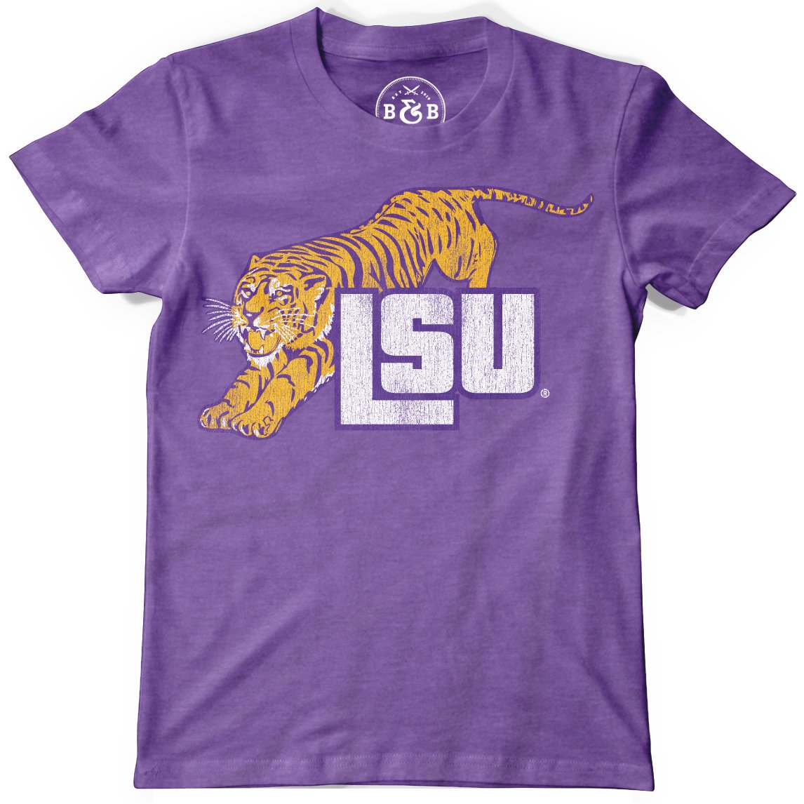 B&B Dry Goods LSU Tigers Retro Leap Youth T-Shirt – Purple