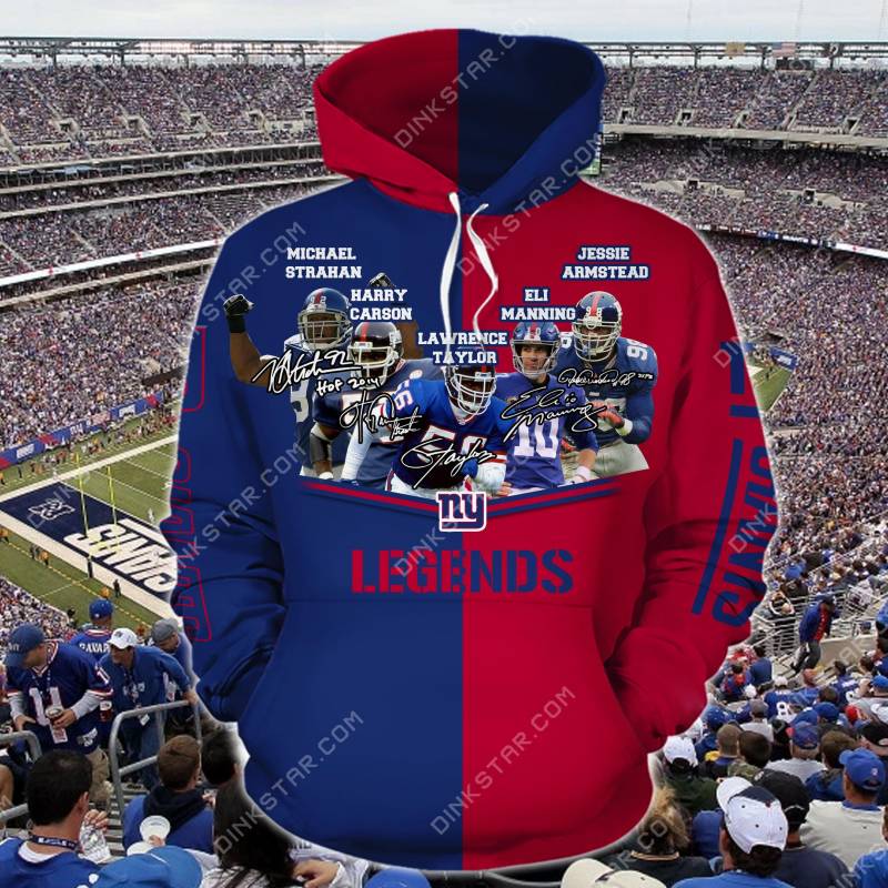 New York Giants All Over Print Hoodie S-5Xl