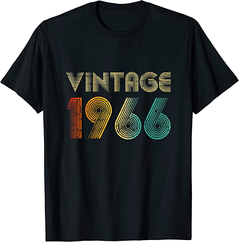 55th Birthday Gift Men Women Vintage 1966 Retro 55 Years Old T-Shirt