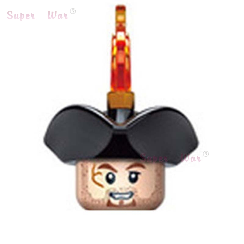 Single Pirates of The Caribbean Jack Sparrow Classic movie Figures Head accessories Building Blocks toys for children Series-086 alx