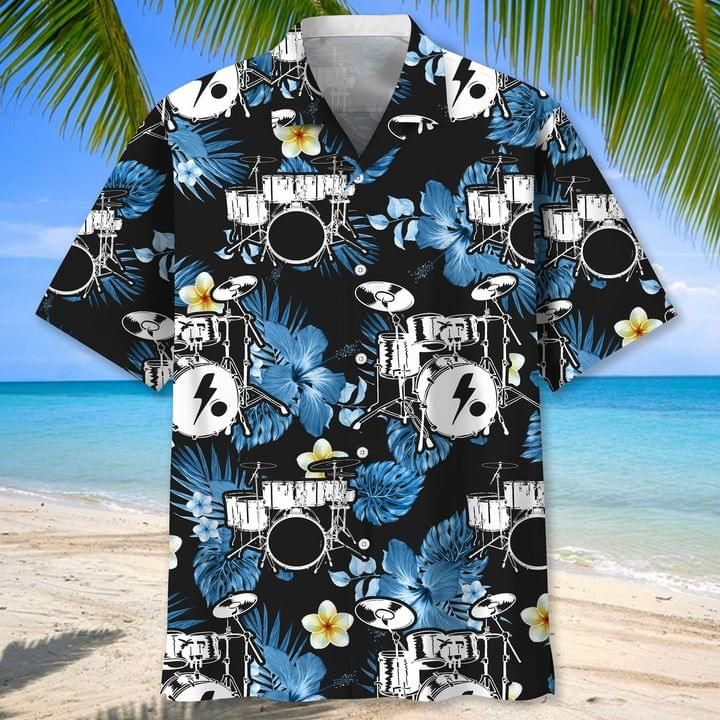 Drums Print Short Sleeve Hawaii Casual Shirt Ha102906