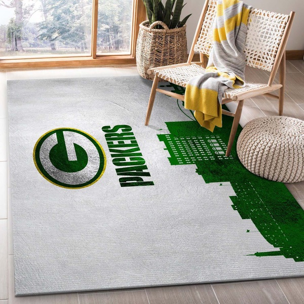 Green Bay Packers Skyline Area Rug Bedroom Family Gift Us Decor