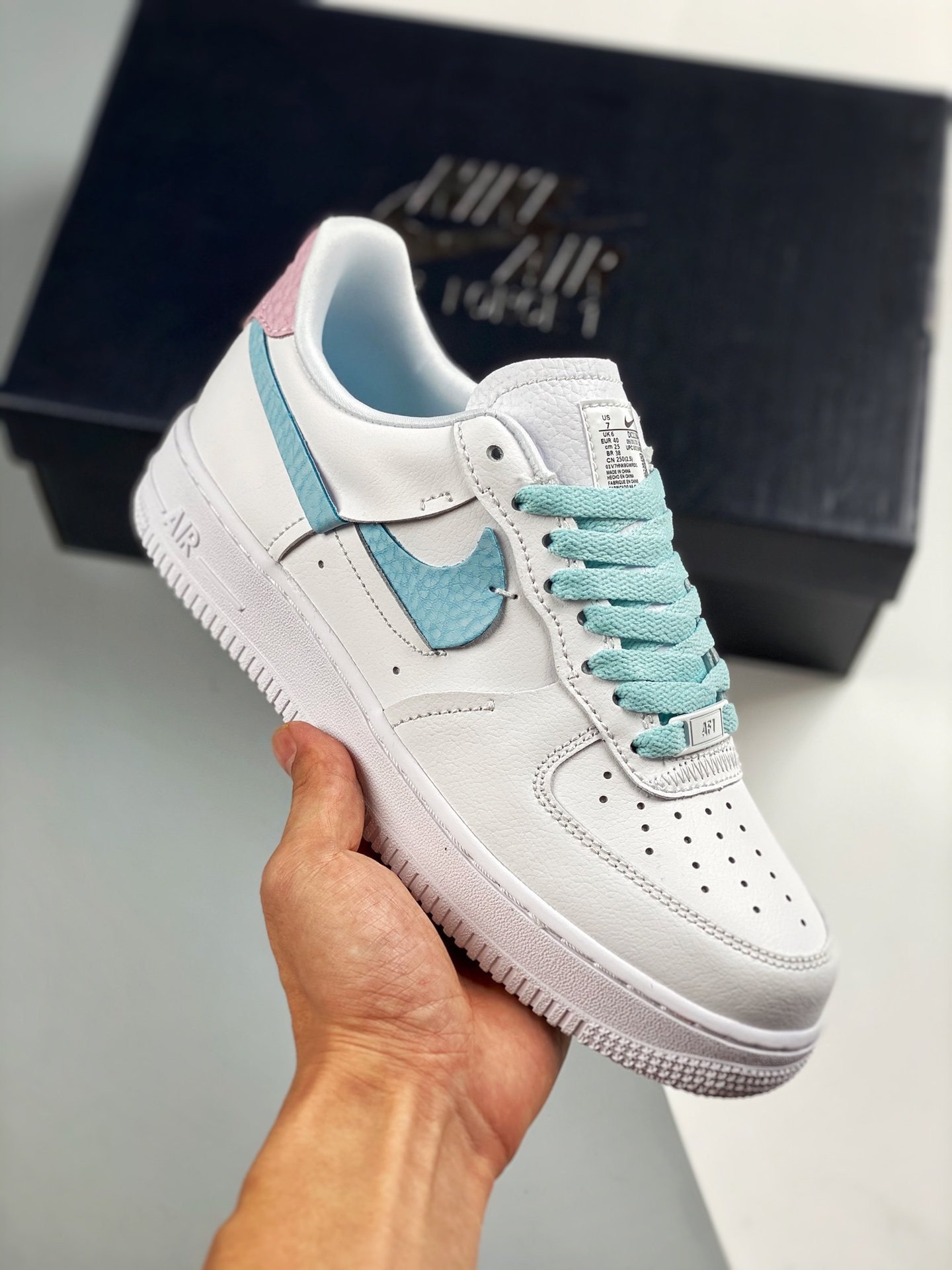 Nike Air Force 1 LXX WhitePink Rise-Bleached Aqua 5340123