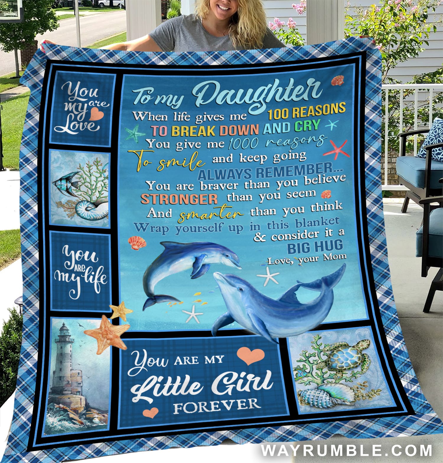 Mom To Daughter, You Are My Love You Are My Life – Family, Dolphin, Ocean Blanket