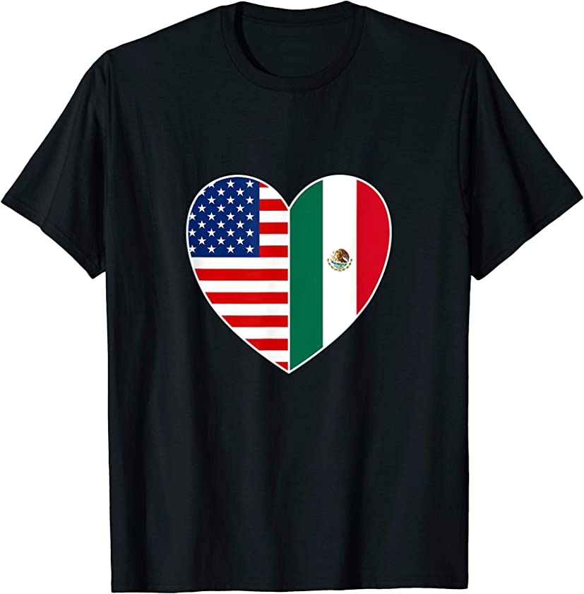 USA Mexico Flag Patriotic Mexican American 4th of July Shirt