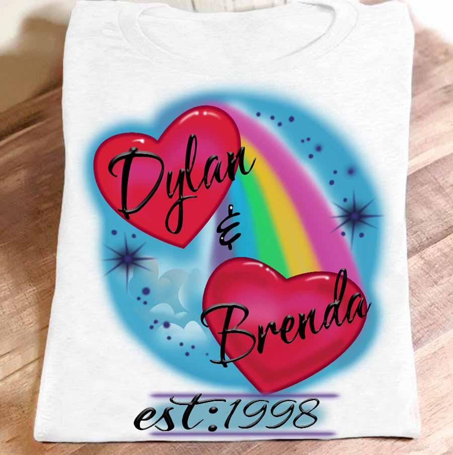 Apayprint – Two Hearts – Airbrush | Personalized T-Shirt