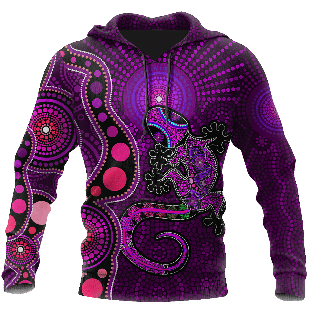 Aboriginal Australia Indigenous Purple The Lizard And The Sun Hoodie For Men And Women