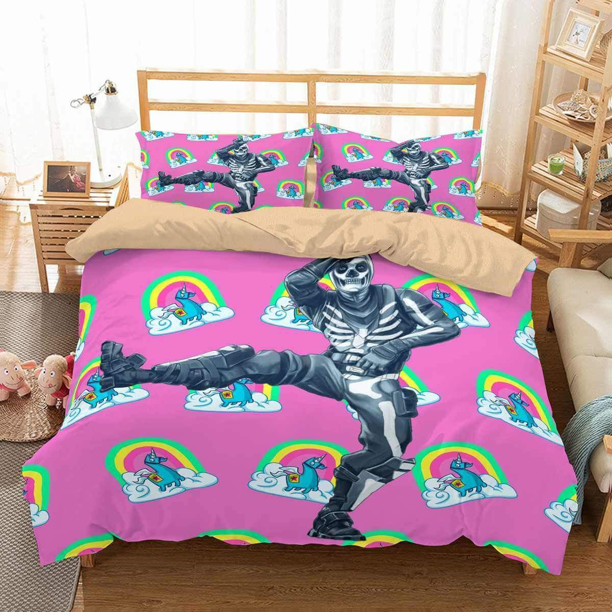 3D Customize Skull Trooper Fortnite Customized Bedding Sets Duvet Cover