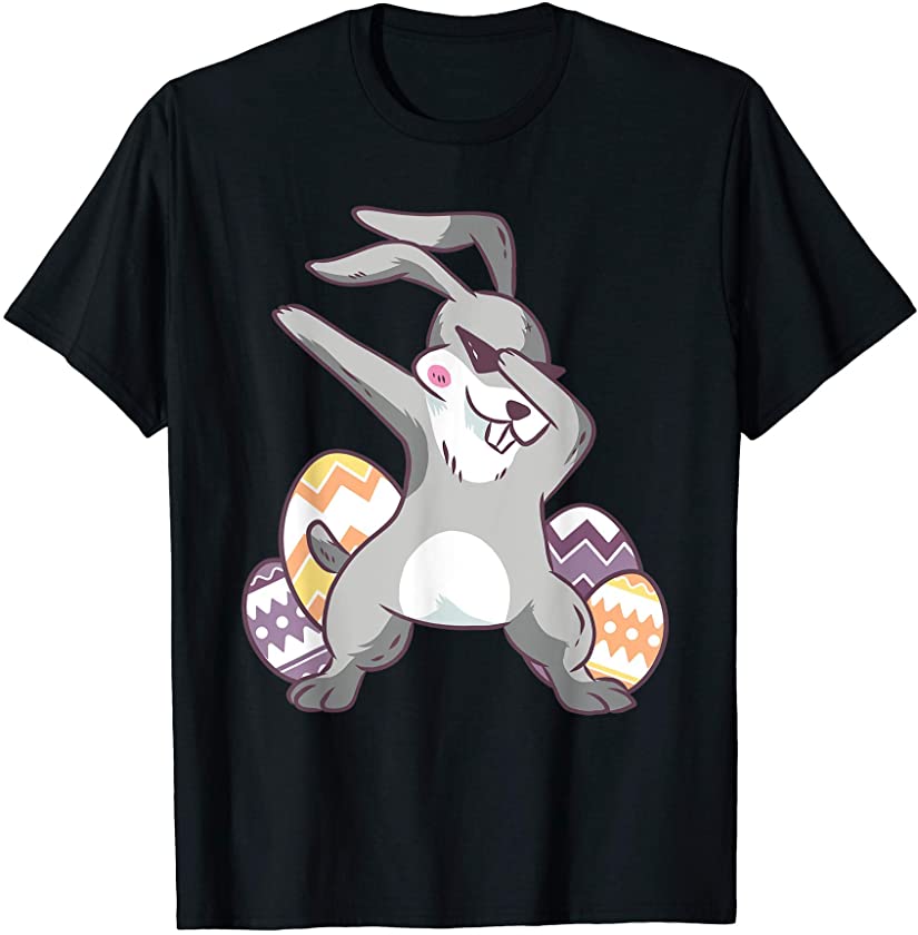 Dabbing Rabbit Easter Day Eggs Dab boys girls kids bunny T-Shirt