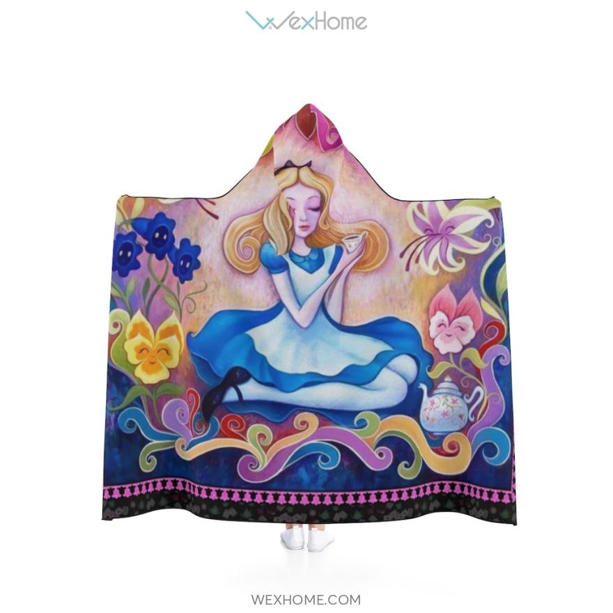 Alice In The Wonderland Hooded Blanket Amazing Gift W0920