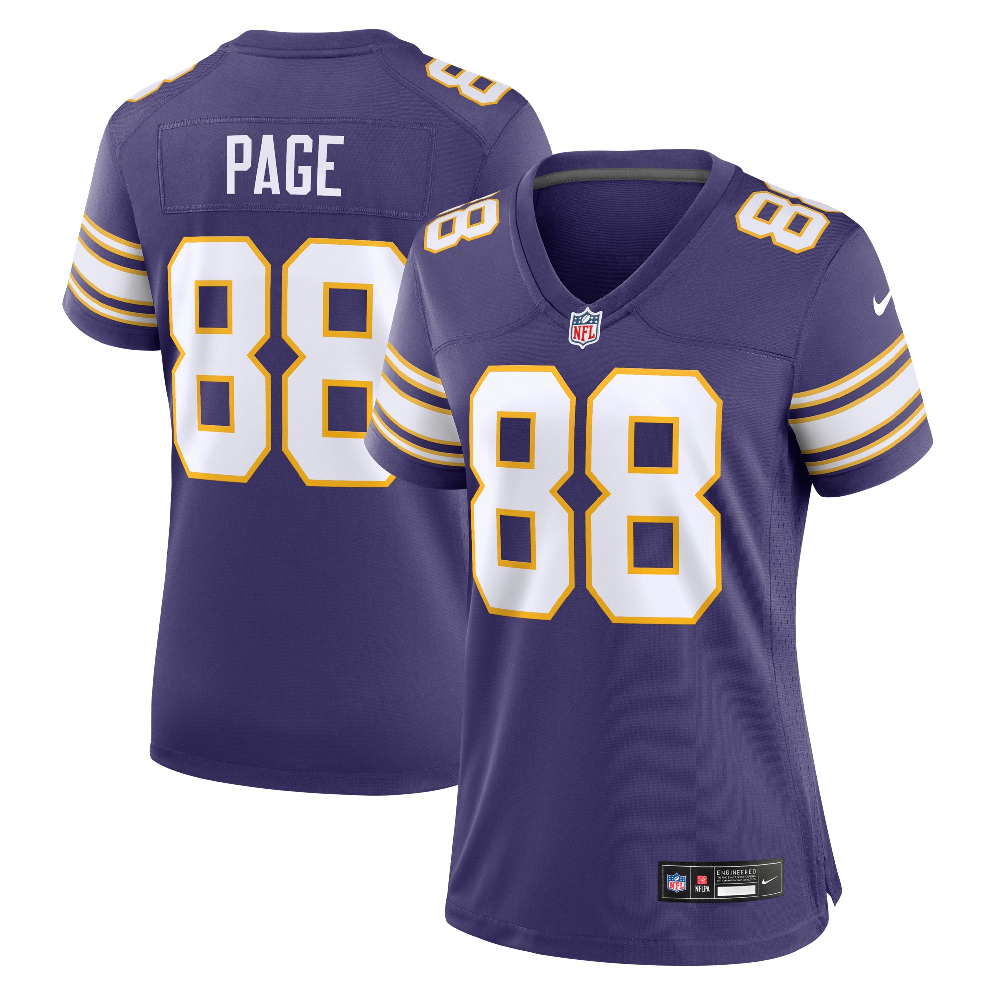 Alan Page Minnesota Vikings Women's Classic Retired Player Jersey – Purple