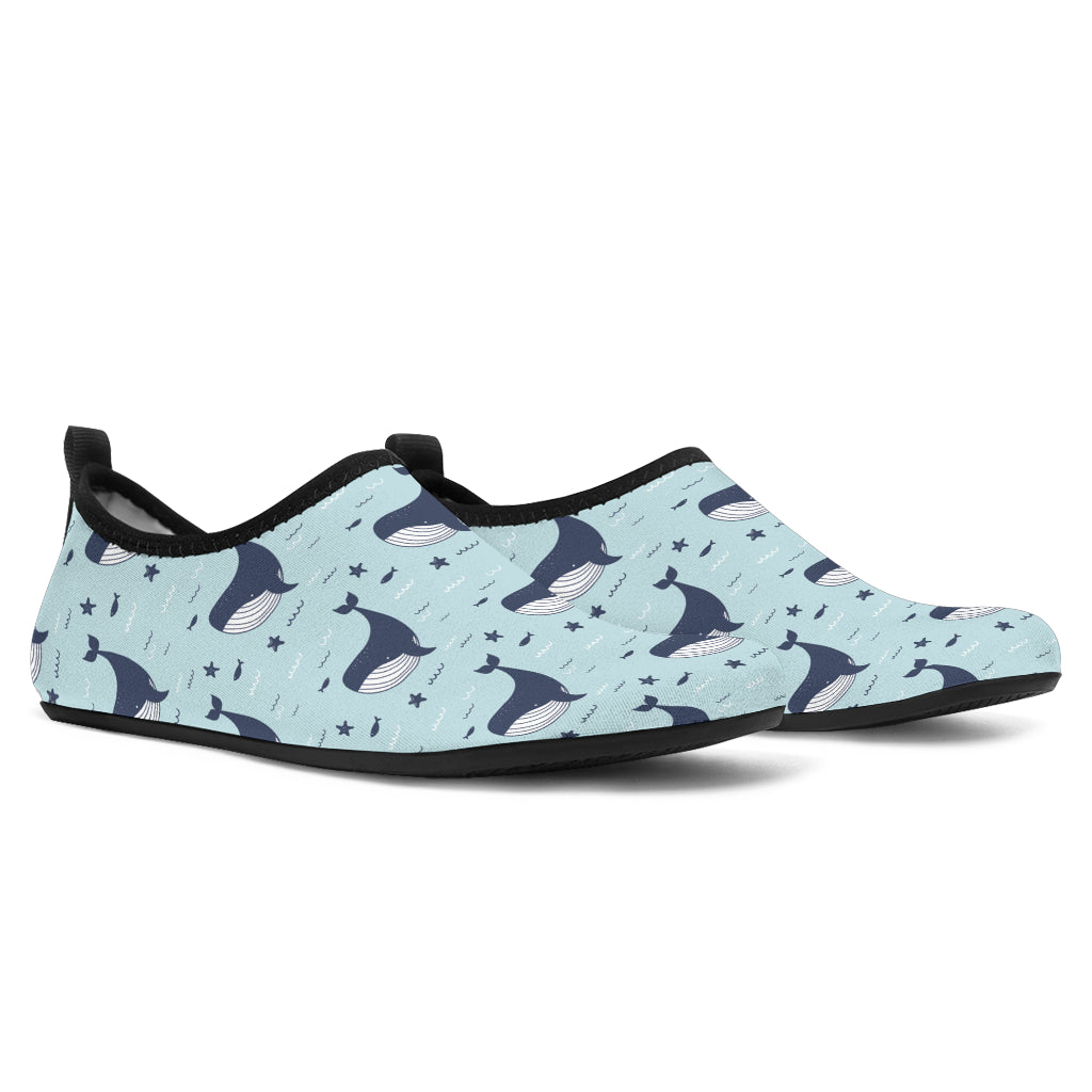 Whale Cute Design Themed Print Aqua Water Shoes