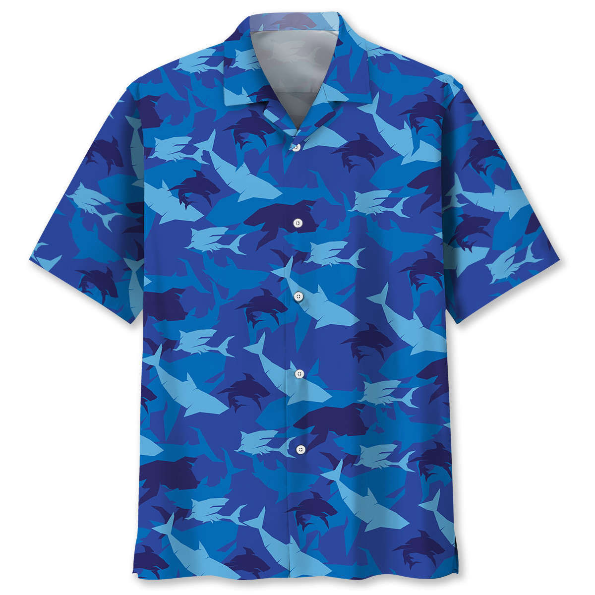 Shark Blue Hawaiian Shirt