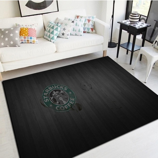 Starbucks Logo Area Rug, Living Room Carpet, Home Floor Decor