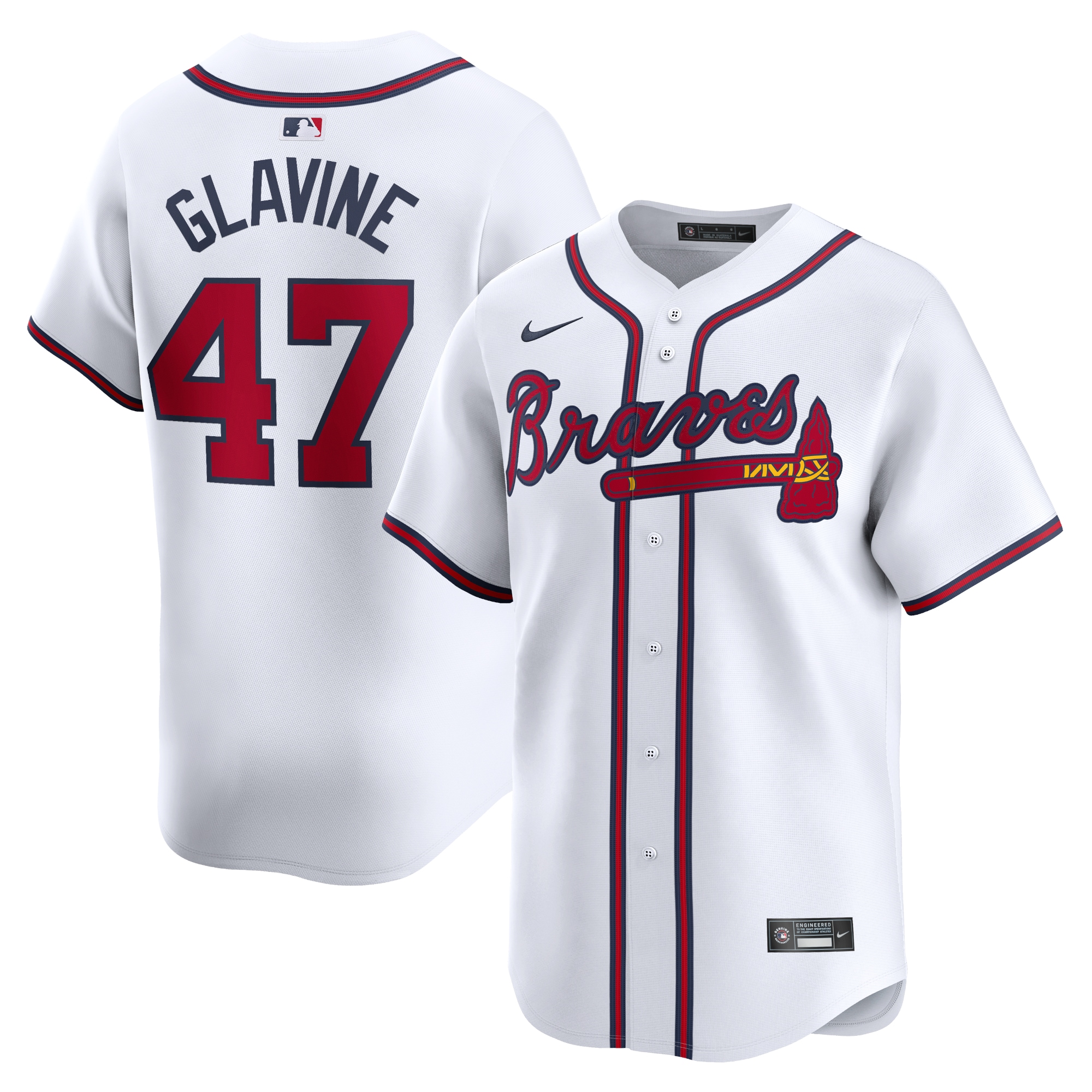 Tom Glavine Atlanta Braves Home Limited Player Jersey – White