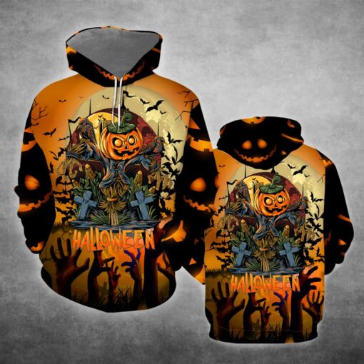 Scary Pumpkin On Halloween Day 3D All Over Printed Shirts For Men And Women, Gift For Halloween Day, Happy Halloween